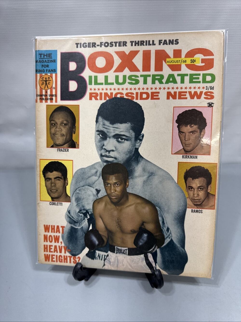 TIGER-FOSTER FANS BOXING ILLUSTRATED RINGSIDE NEWS MAGAZINE AUGUST 1968 Frazier